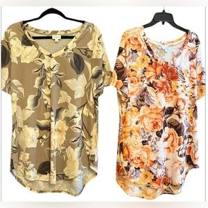 Set of 2 LuLaRoe Sz Large Floral Tops